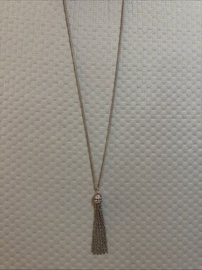 Source Unknown Silver Tassel Pendant Necklace